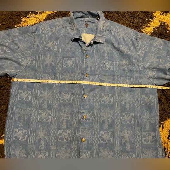 Tommy Bahama Hawaiian Mens 100% Silk Blue Short Sleeve Beach Shirt - Picture 8 of 9